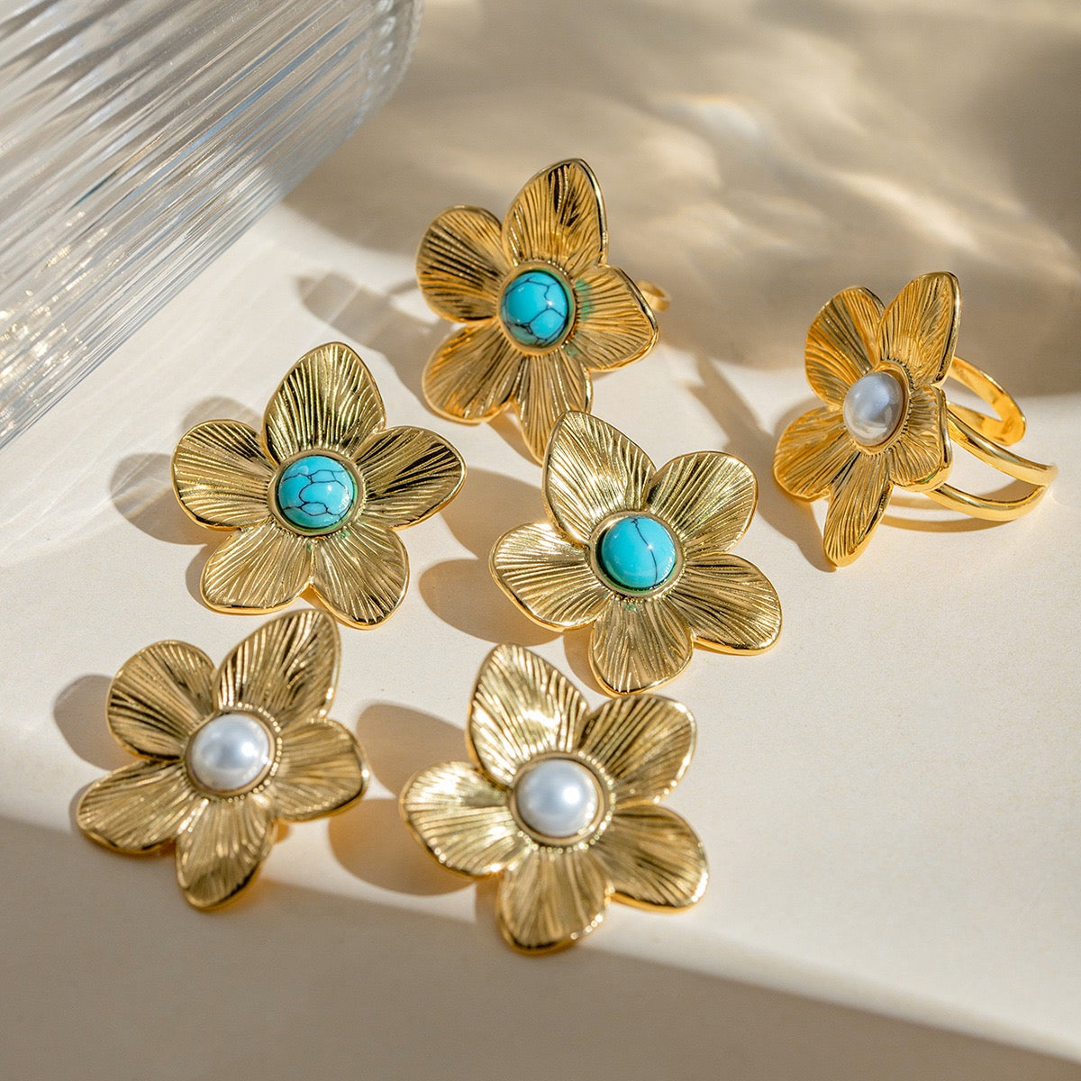 Color flowers earrings