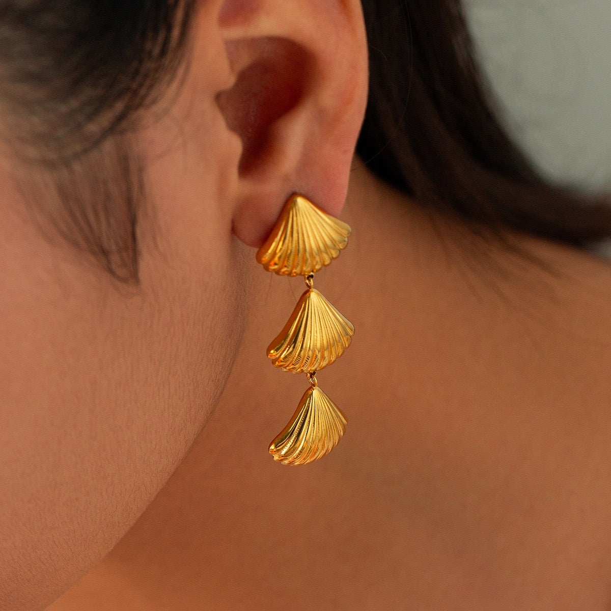 Three shells earrings