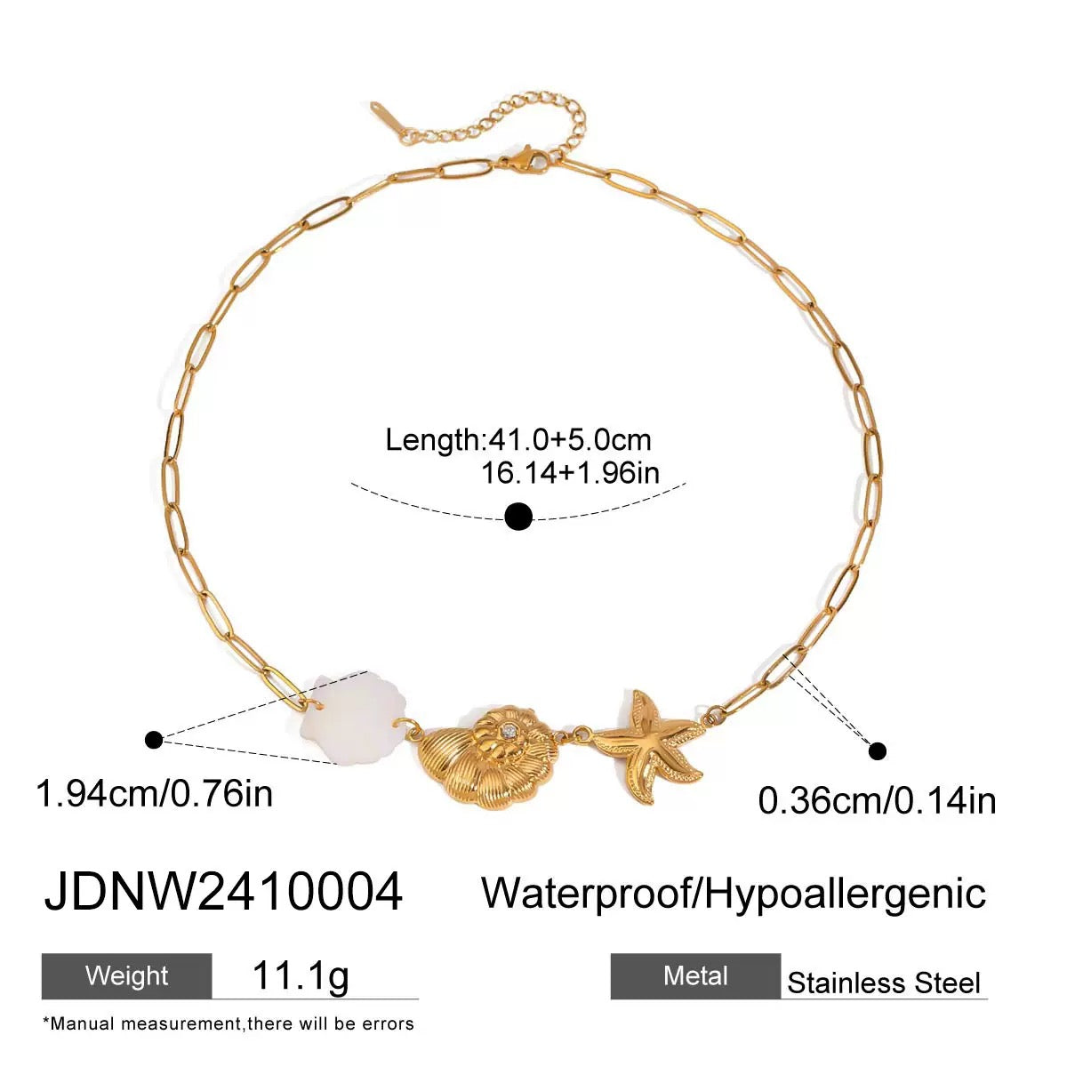 Beachside white shell necklace