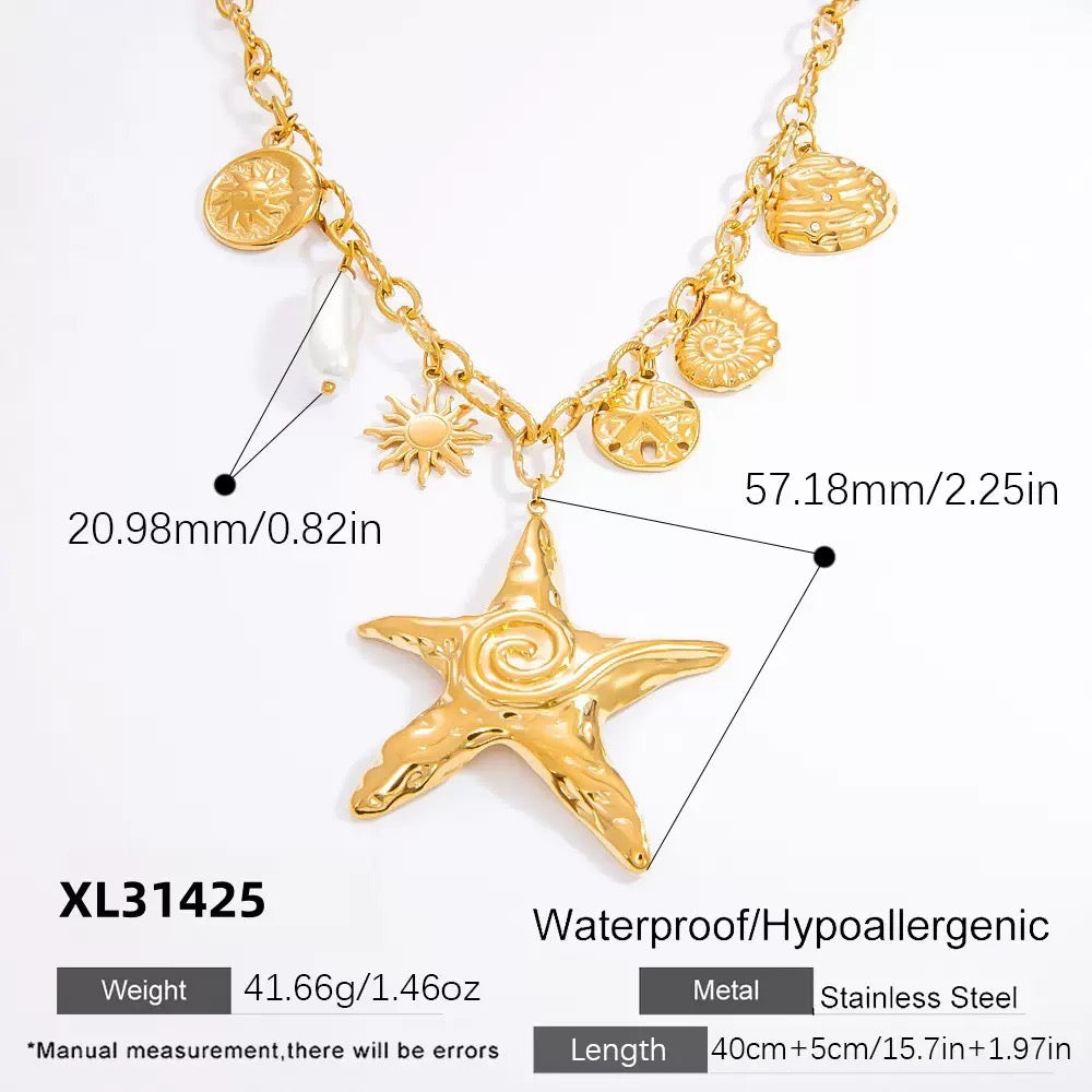 Bondi Rowen swirl star charm necklace