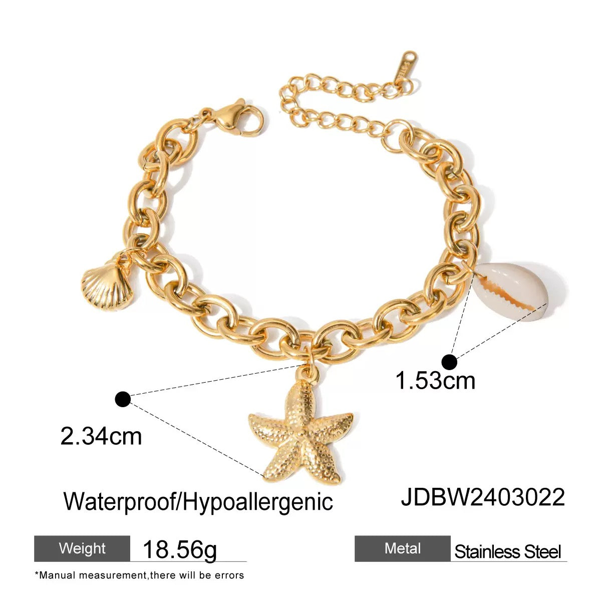 Starfish chain bracelet