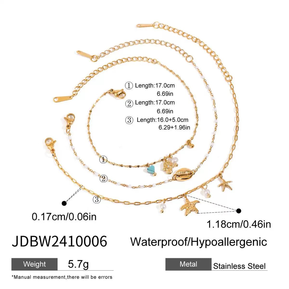 Bondi shell bracelet set