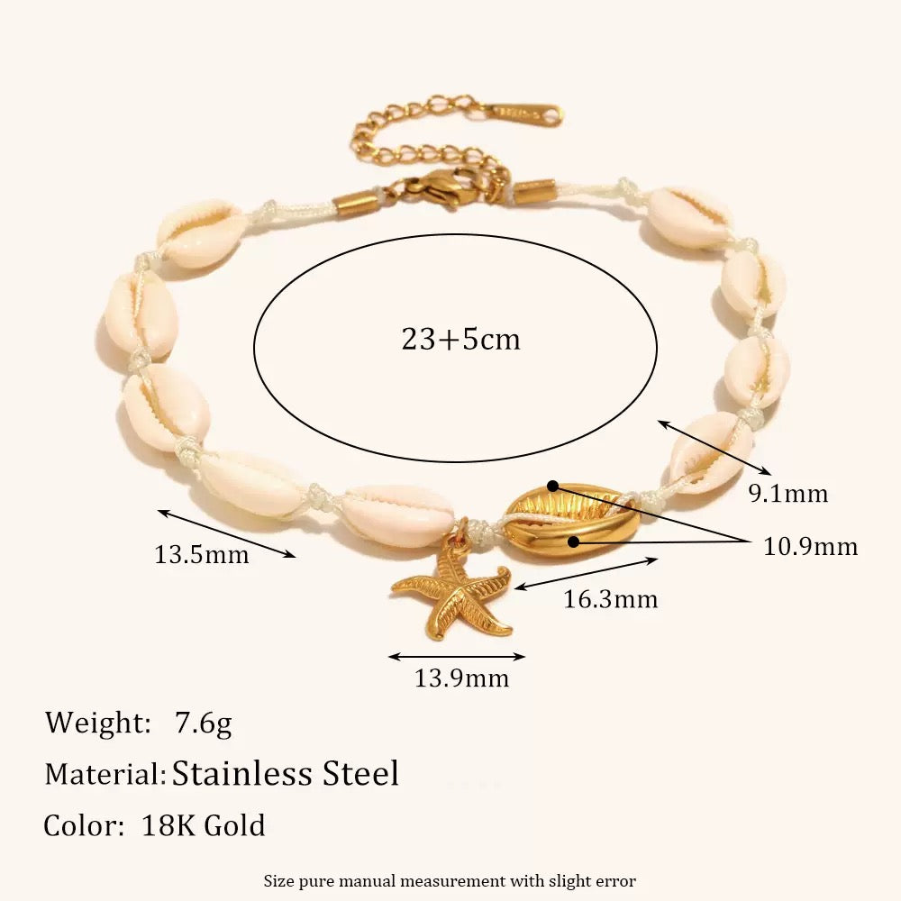 Beach shell anklet
