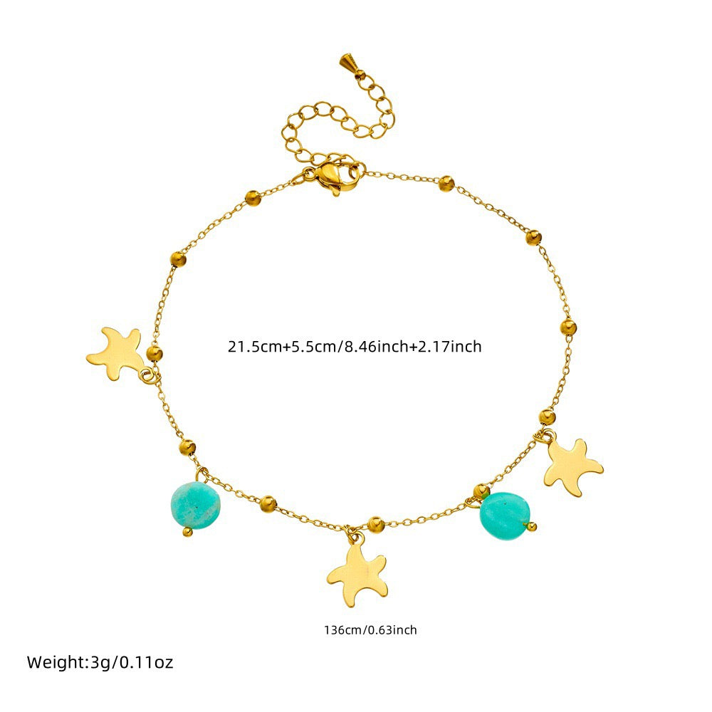Blue star charm anklets