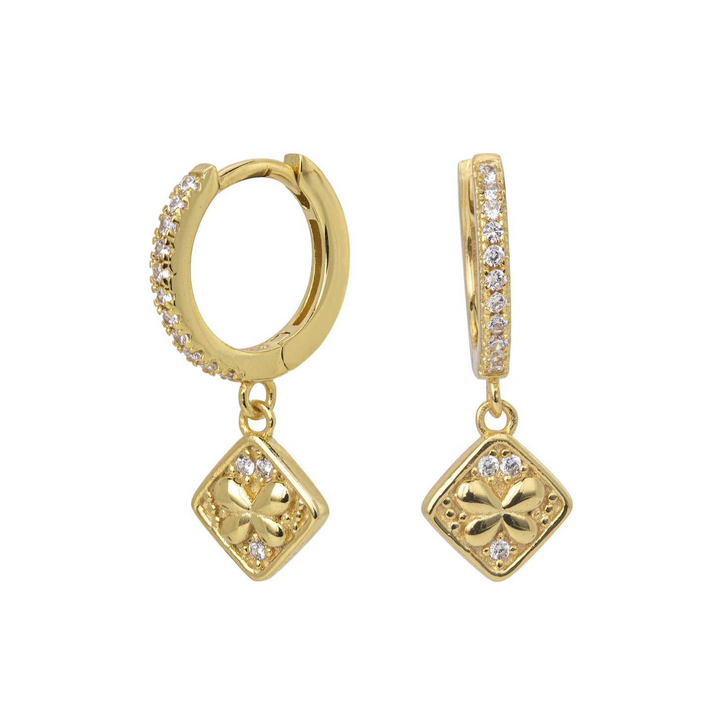 Butterfly sterling silver hoops