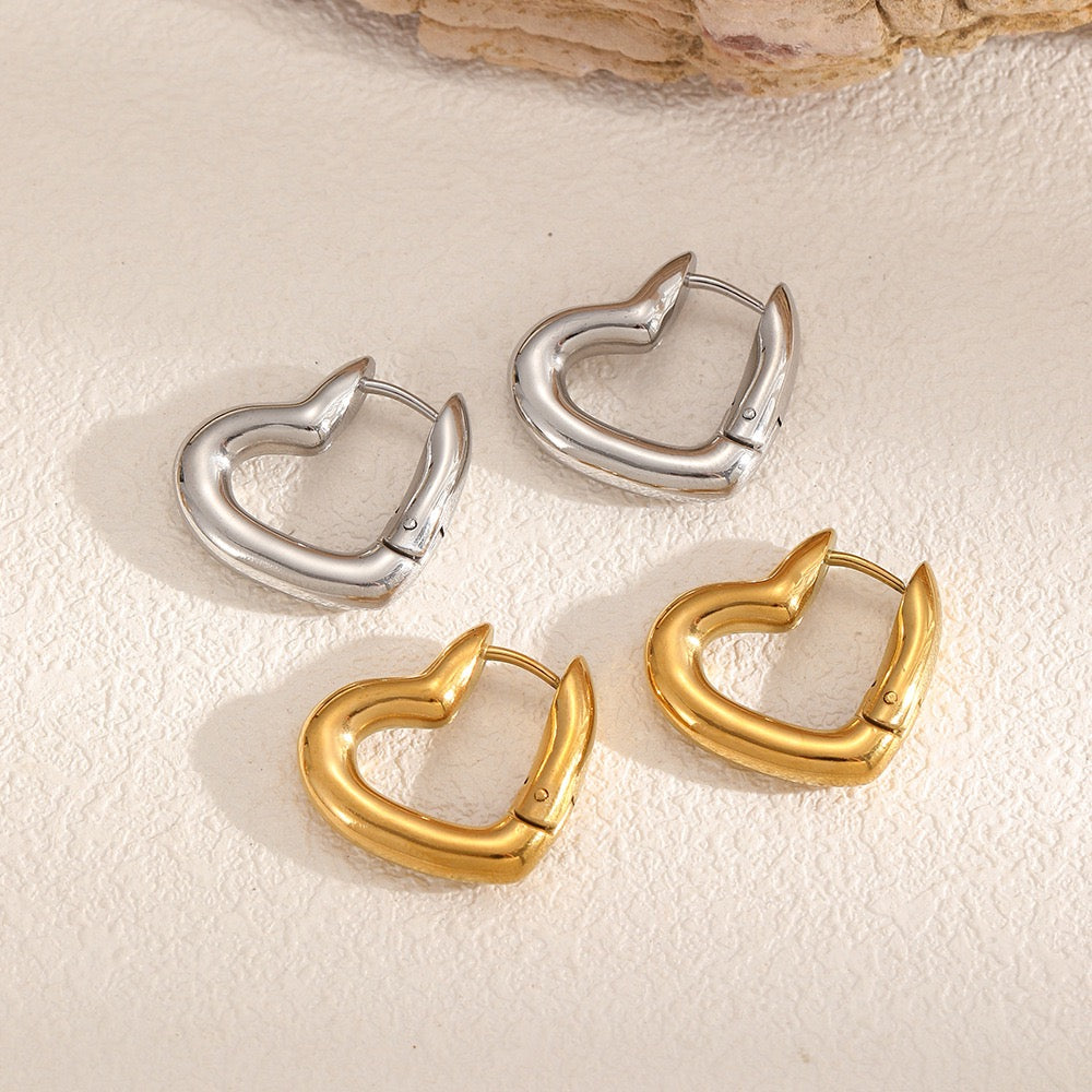 Moai Heart hoop earrings