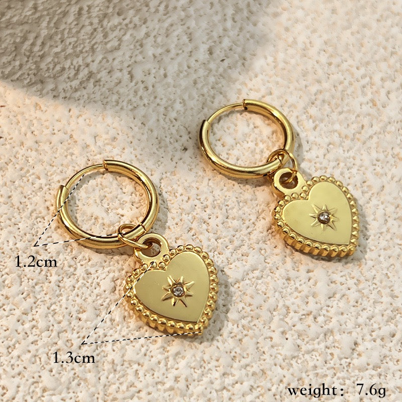 Vintage heart hoops