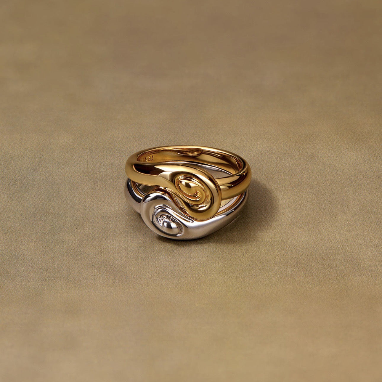 Agape Swirl couple of rings