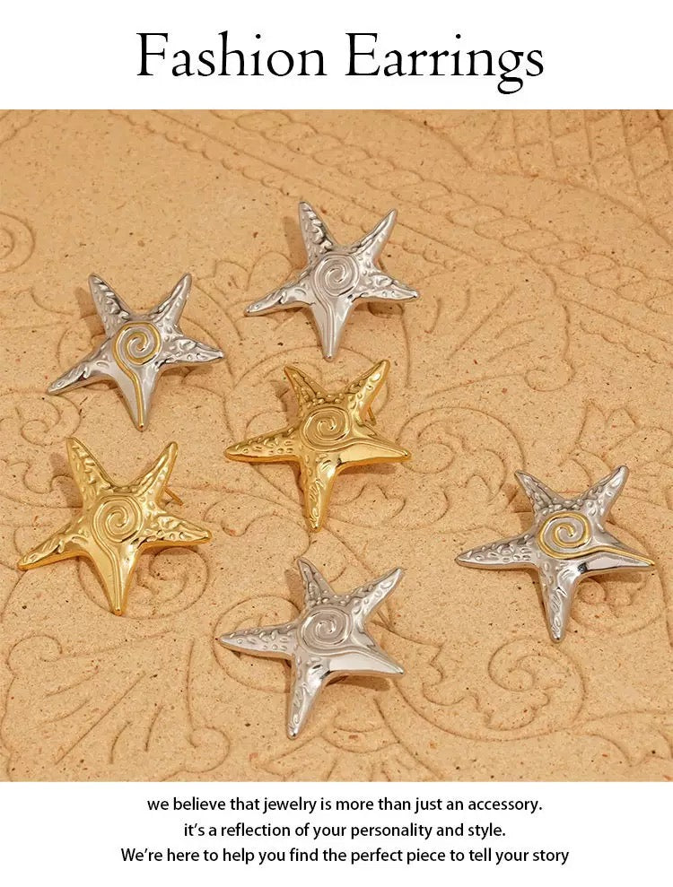 Tarako Swirl starfish earrings