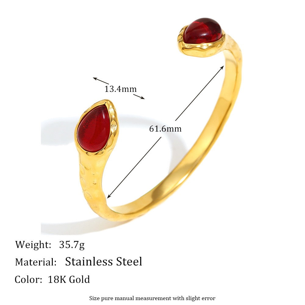 Double stone gold bangles