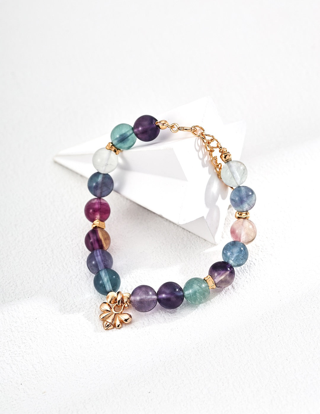 Rainbow fluorite gem bracelet