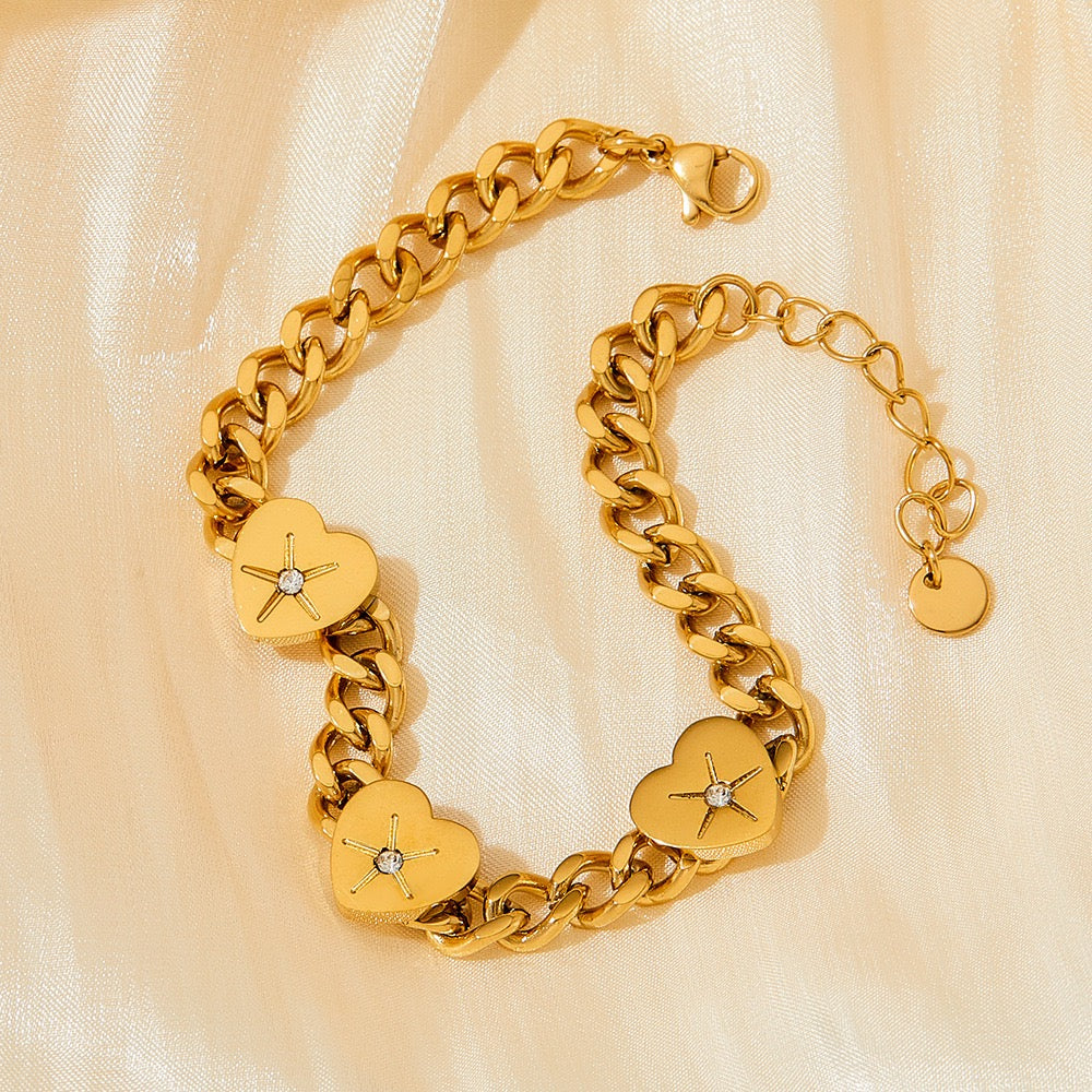 Heart chain bracelet