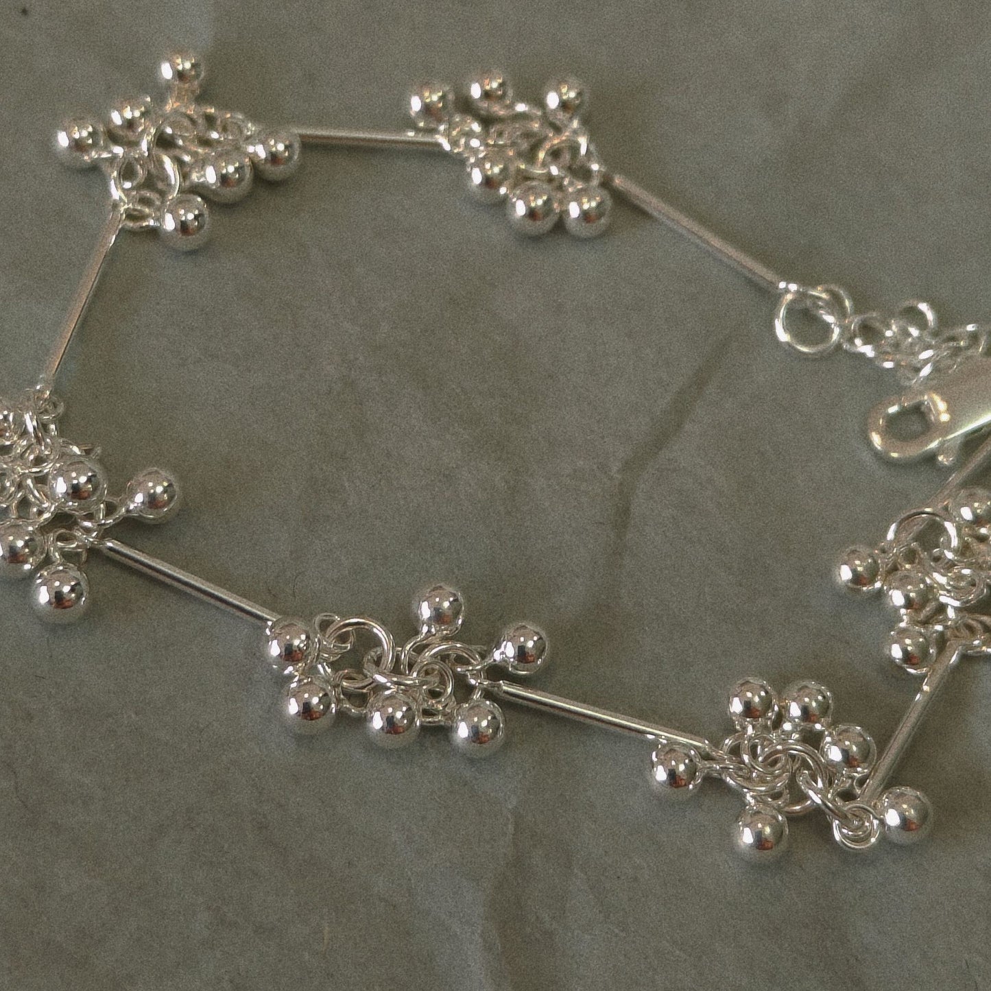Beady sterling silver bracelet