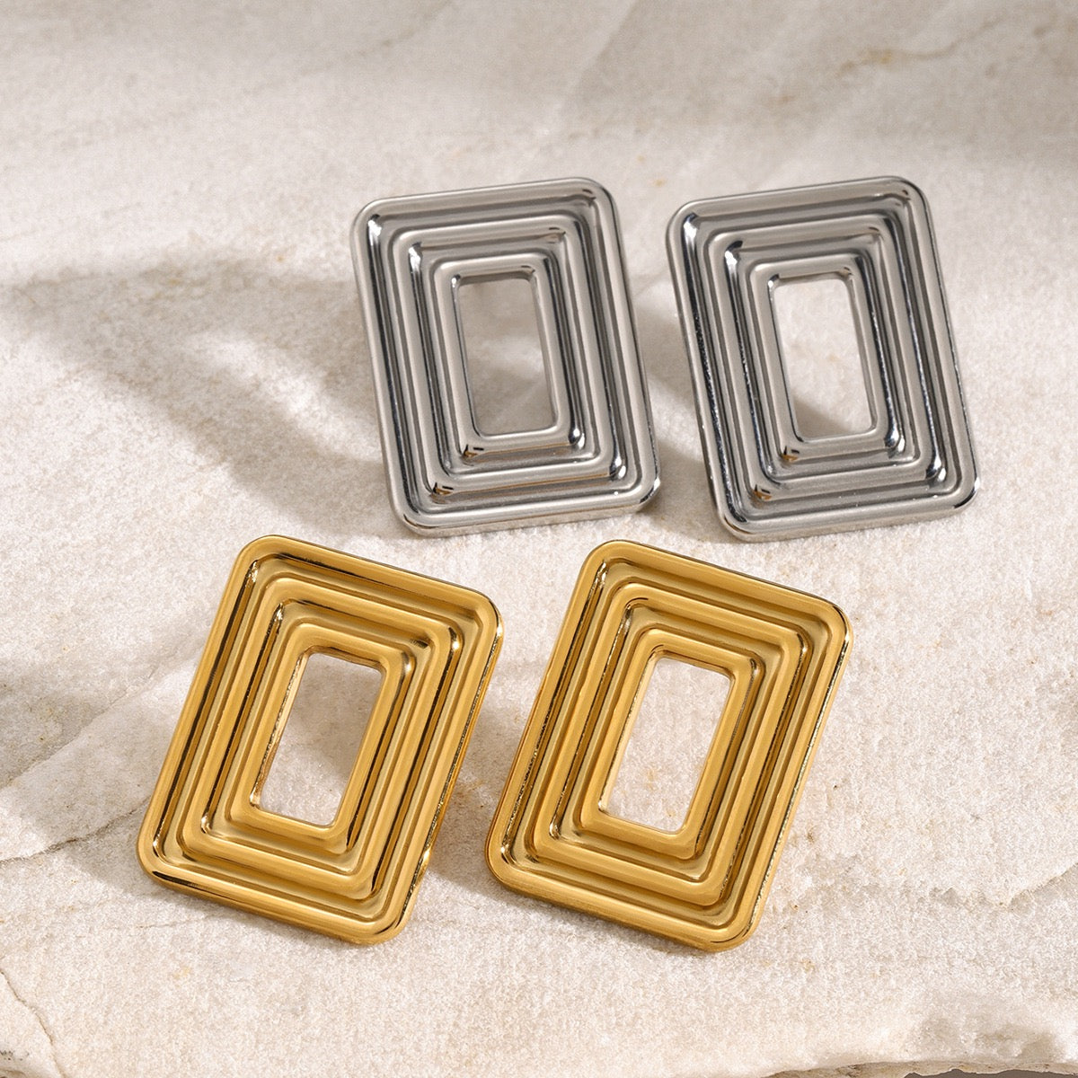 Statement square earrings