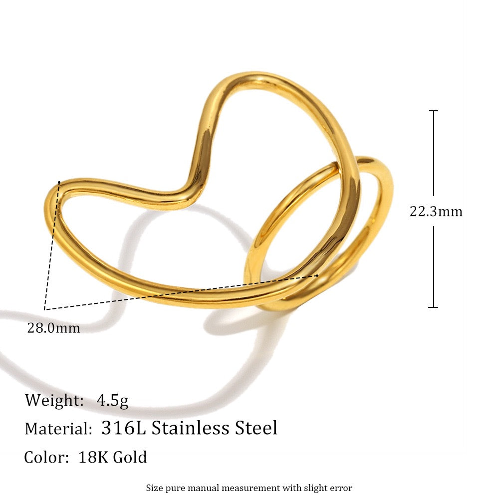 Statement big heart ring