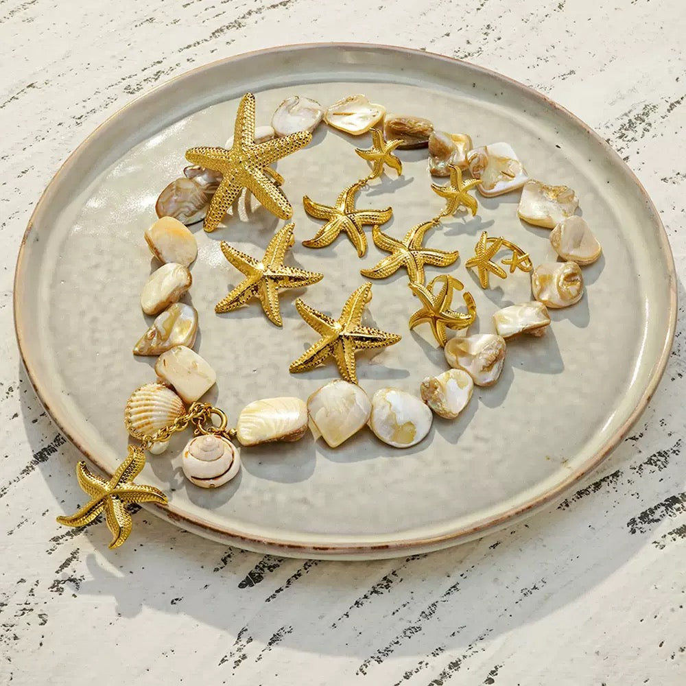 Double starfish earrings