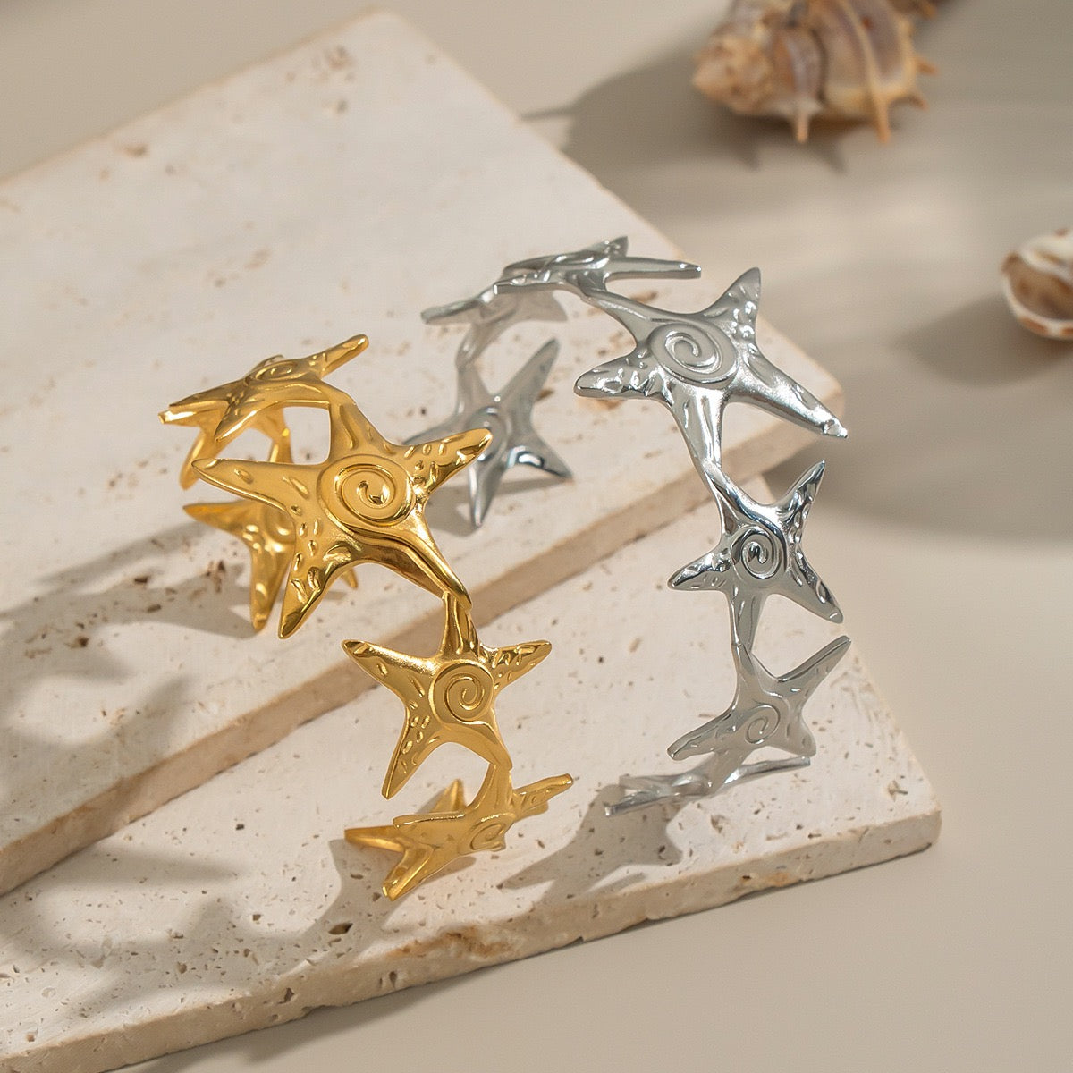 Swirl starfish bangles
