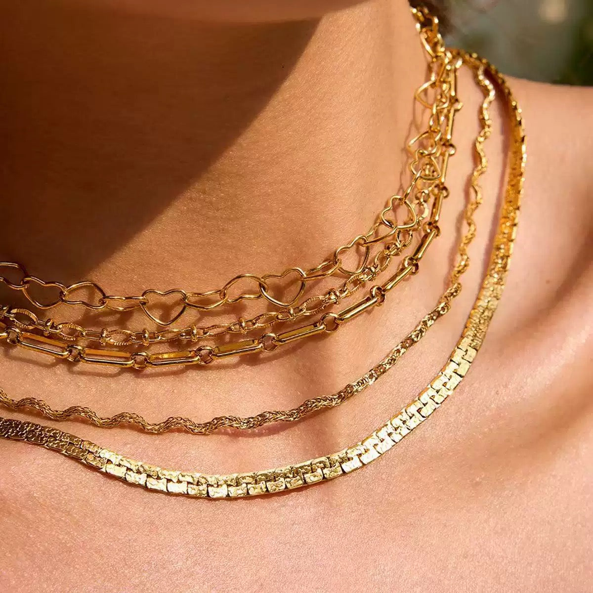 Square cubes necklace bracelet set