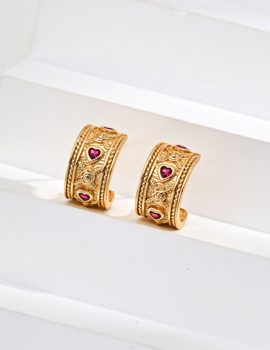 Cynthia Quartz heart earrings