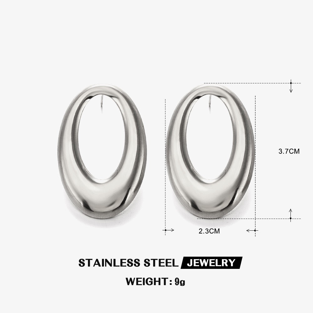Oval statement earrings