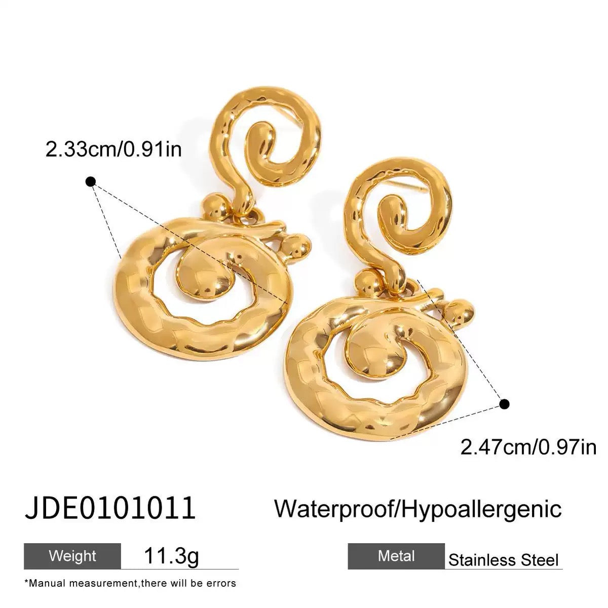 Double swirl earrings