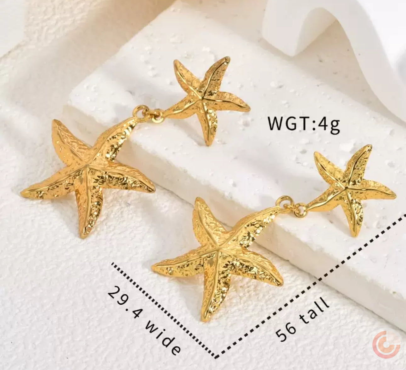 Double starfish earrings