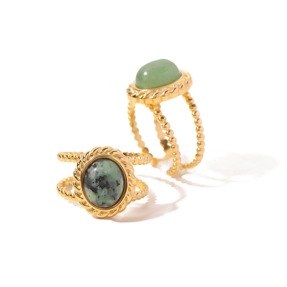 Green gems rings
