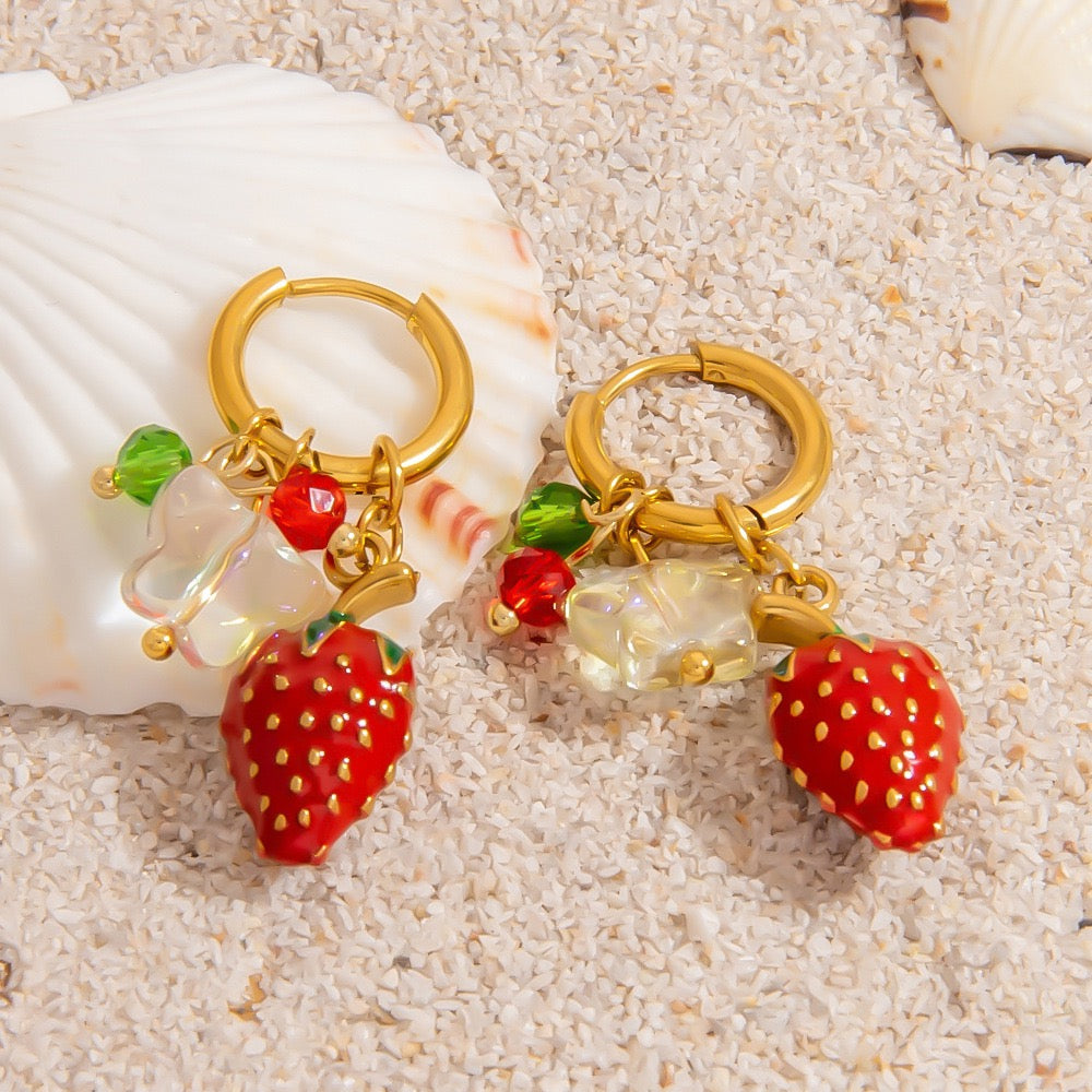 Strawberry fruit charm set collection