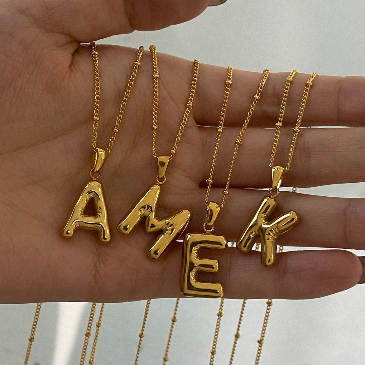 Alphabet name necklaces