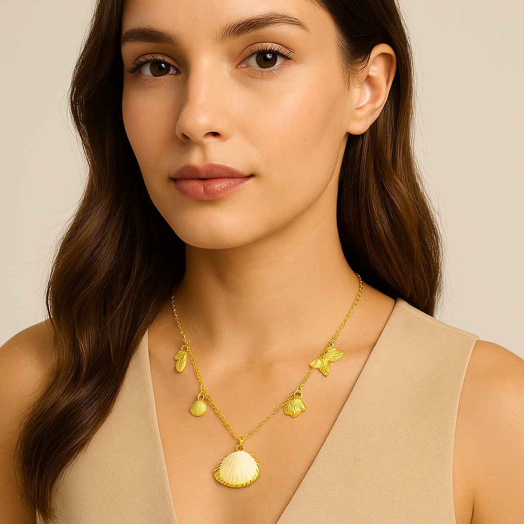 Natural shell charm necklace