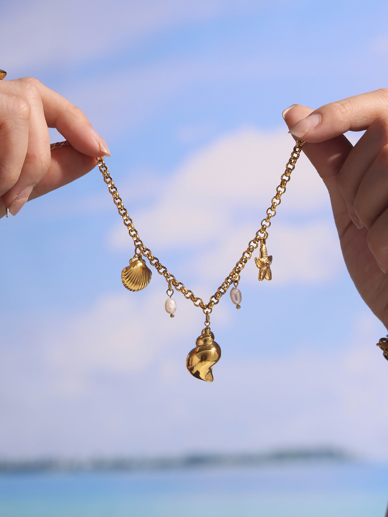 Starfish shell charm bracelet/anklet