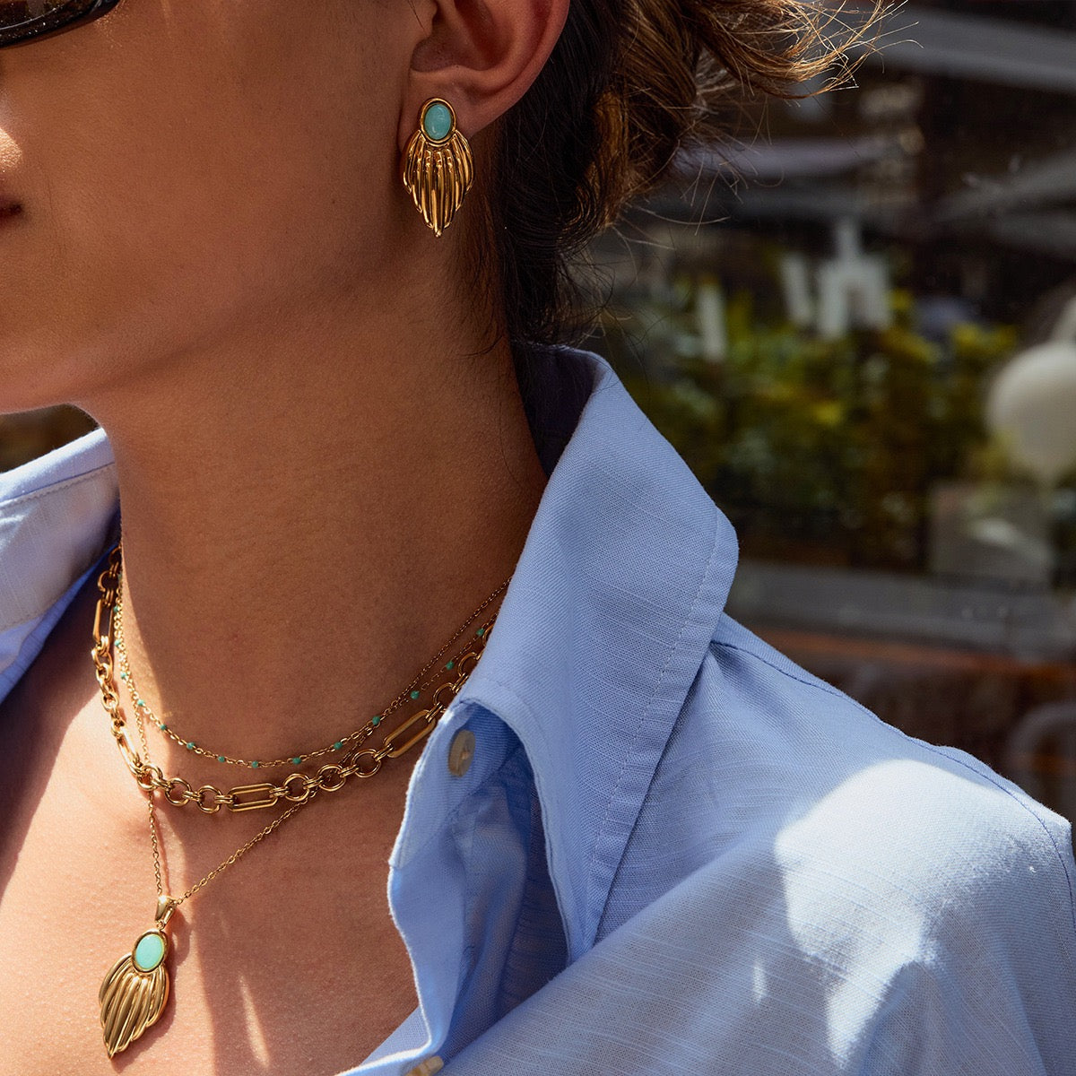Blue ocean earrings