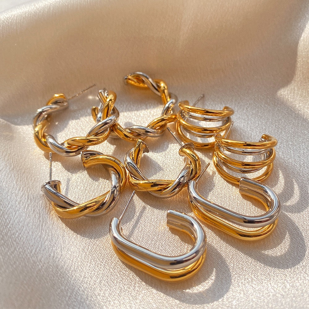 Hallie Gold and silver hoops collection