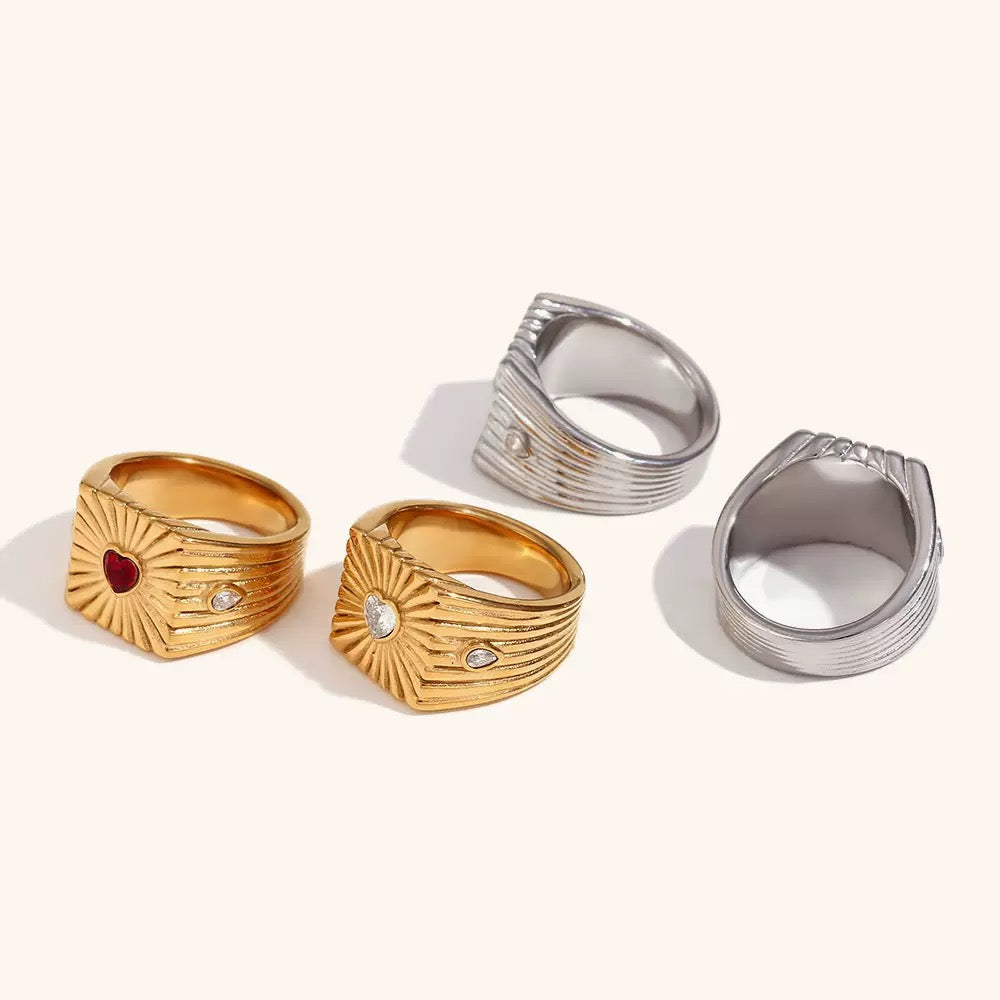 Celeste Heart Rings