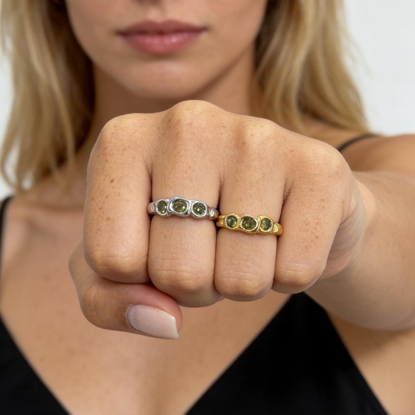 Starry night rock rings