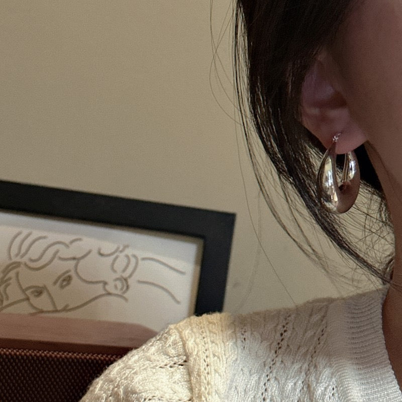 Sterling silver chubby hoops