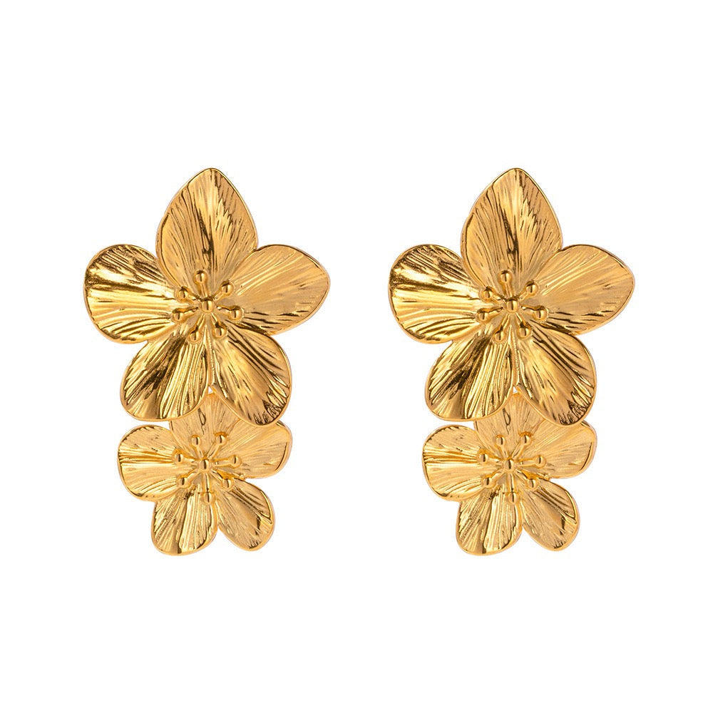 Bita two flower earrings