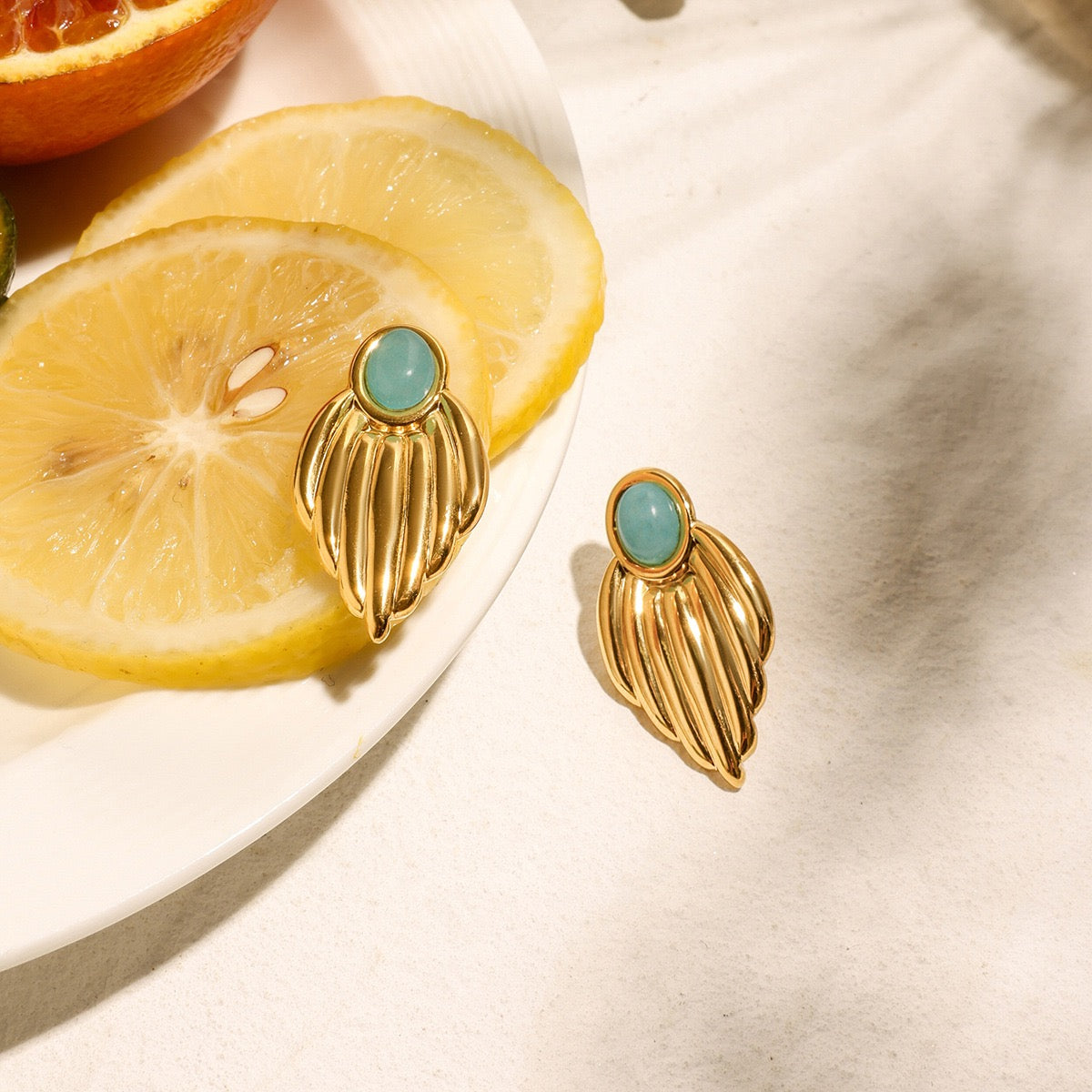 Blue ocean earrings