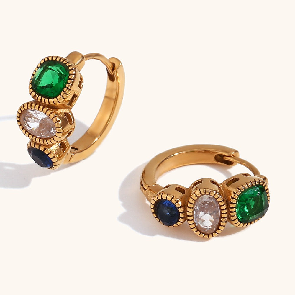 Onnina Vintage green hoops