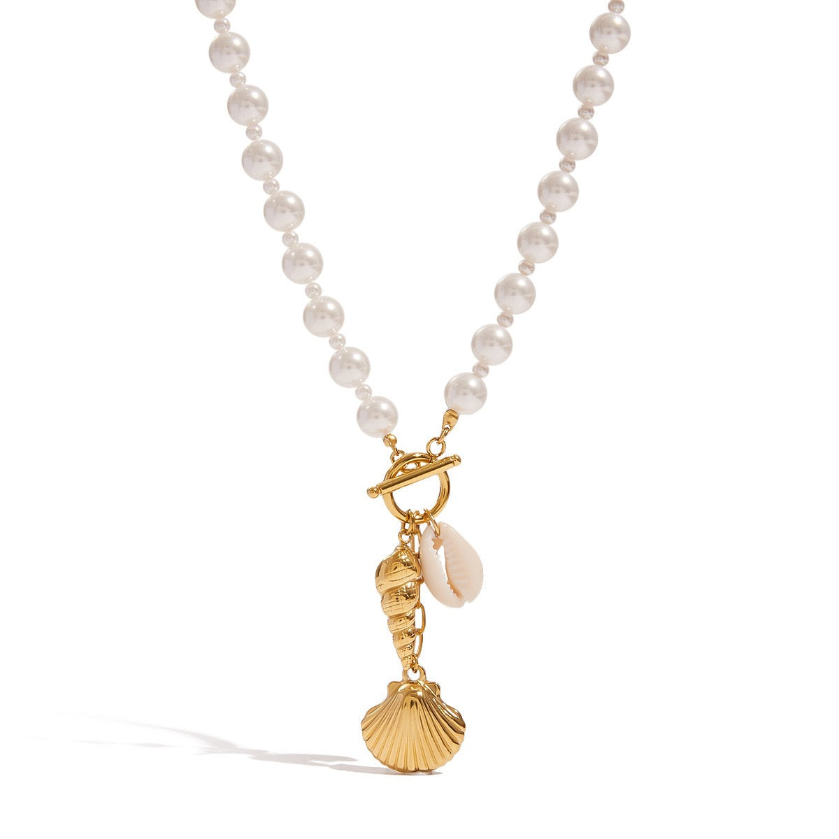 Dainty charm white rope necklace