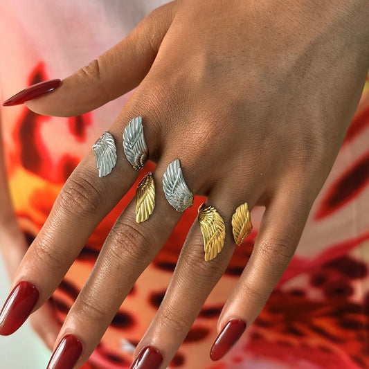 Angel wings rings