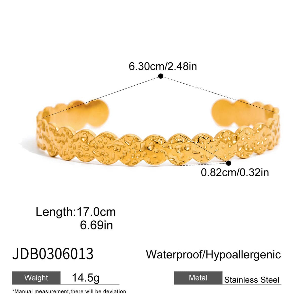 Hammer open bangle