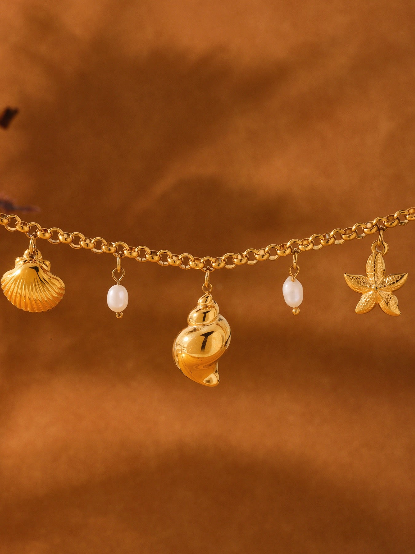 Starfish shell charm bracelet/anklet