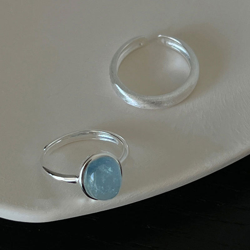 Colored Rock Sterling Silver Ring