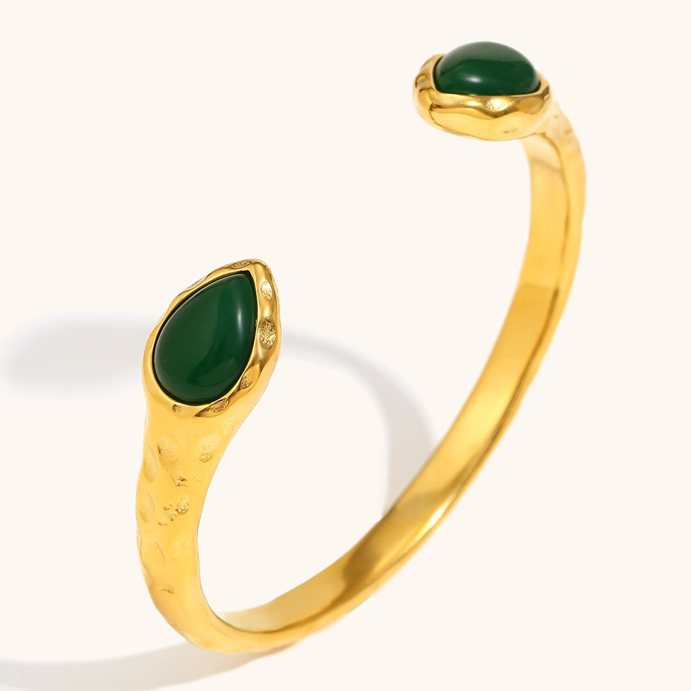 Double stone gold bangles