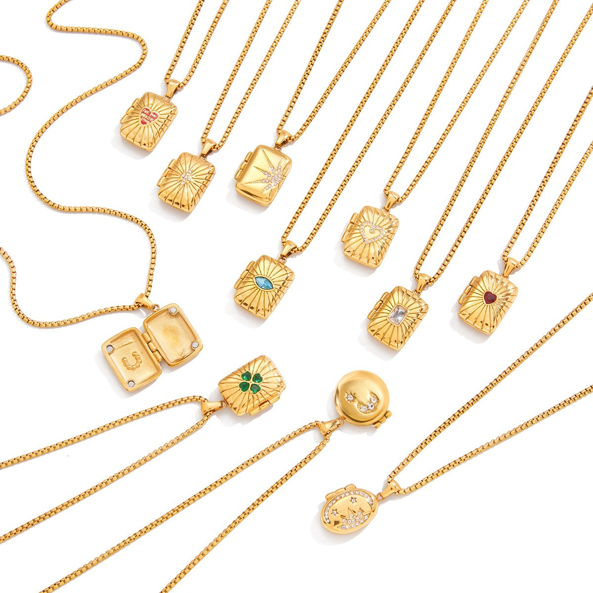 Locket charm necklace