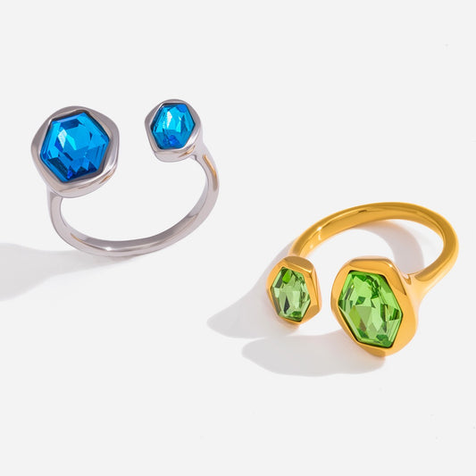 Emerald Orbit Duo Ring