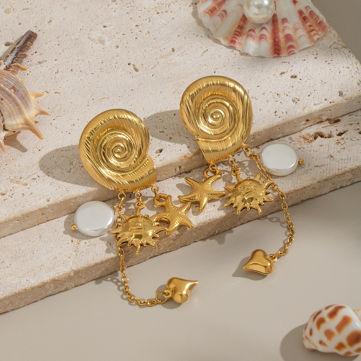 Swirl shell earrings