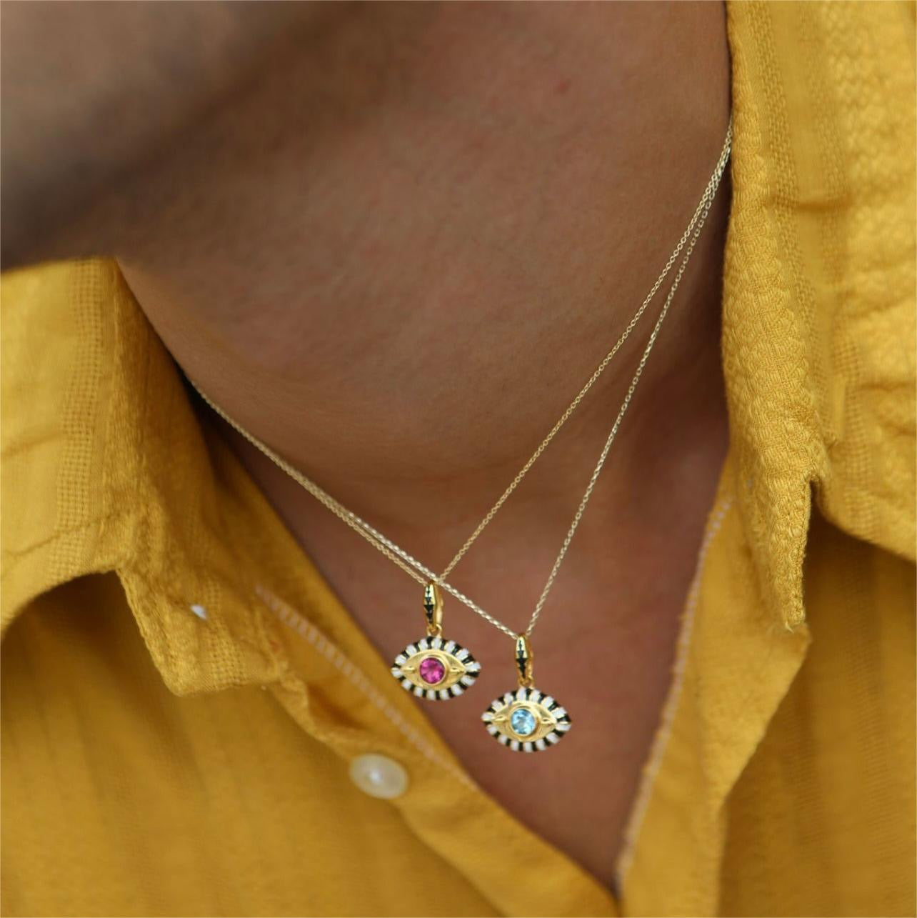 Hanks Evil eye zircon necklace