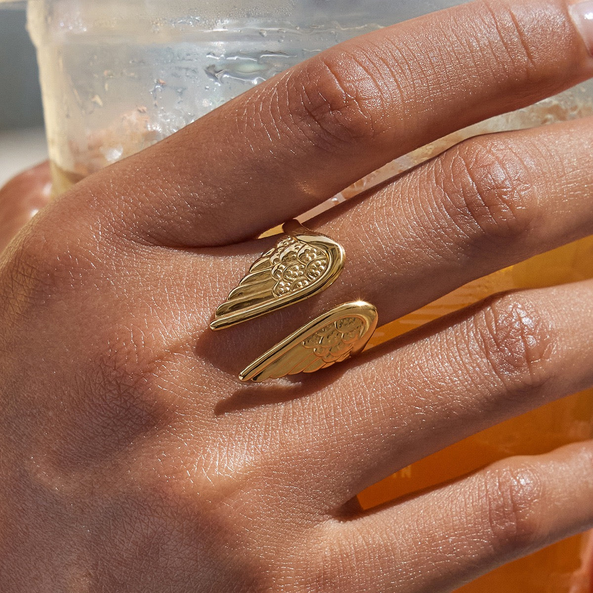 Angel wings rings
